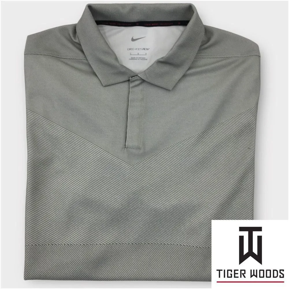 Nike Dri-FIT ADV Tiger Woods Men's Golf Polo Shirt Size L DA2995-100 Lightweight